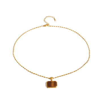 Gold Tiger Eye Pendant Necklace