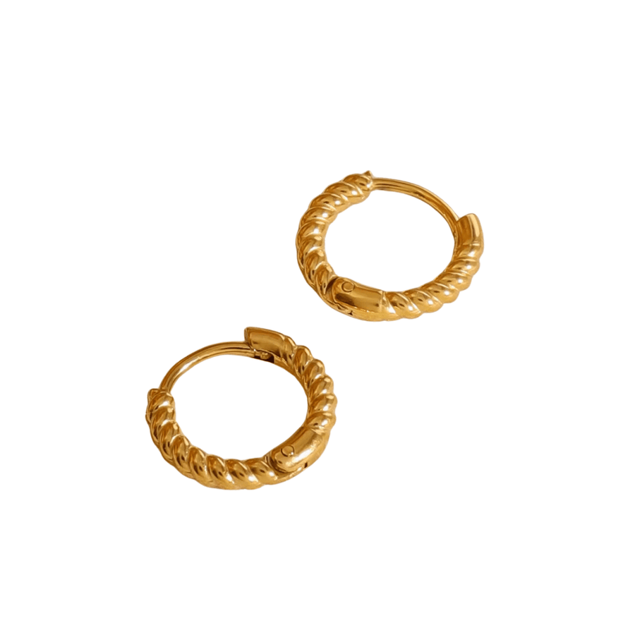 Gold Twist Huggie Earrings