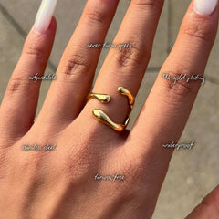 Gold Geometric Ring — features