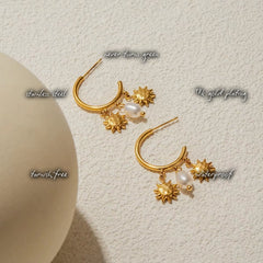 Gold Skye Celestial Charm Hoops — features
