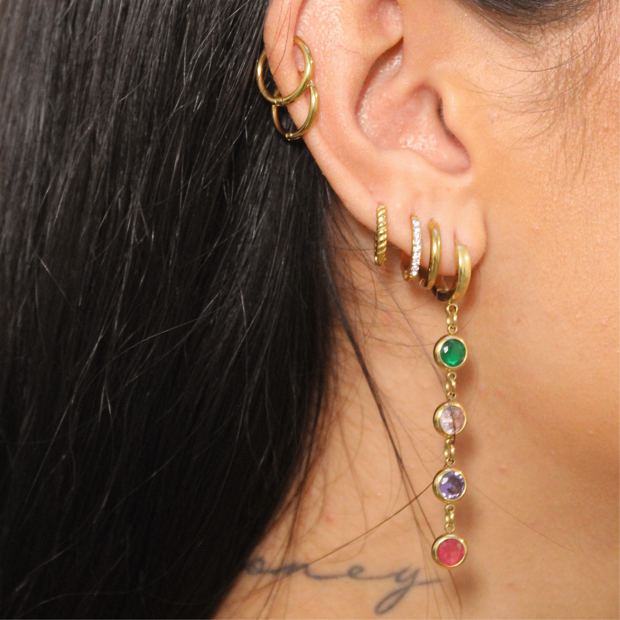 Golden Huggie Earring Stack - ILLUSIVE JEWELS