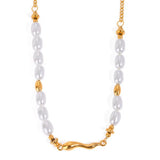 Golden Pearl Necklace - ILLUSIVE JEWELS