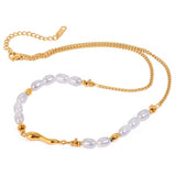Golden Pearl Necklace - ILLUSIVE JEWELS