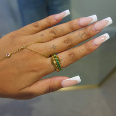 Green Stack It Ring - ILLUSIVE JEWELS USA