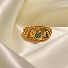 Green Stone Ring - ILLUSIVE JEWELS USA