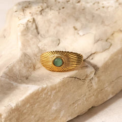 Green Stone Ring - ILLUSIVE JEWELS USA