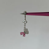 Pink Diamanté Butterfly Belly Bar