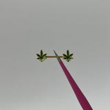 Gold Weed Leaf Nipple Bars