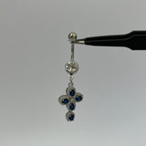 3D Blue Cross Belly Bar