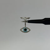 Silver Evil Eye Wings Belly Bar