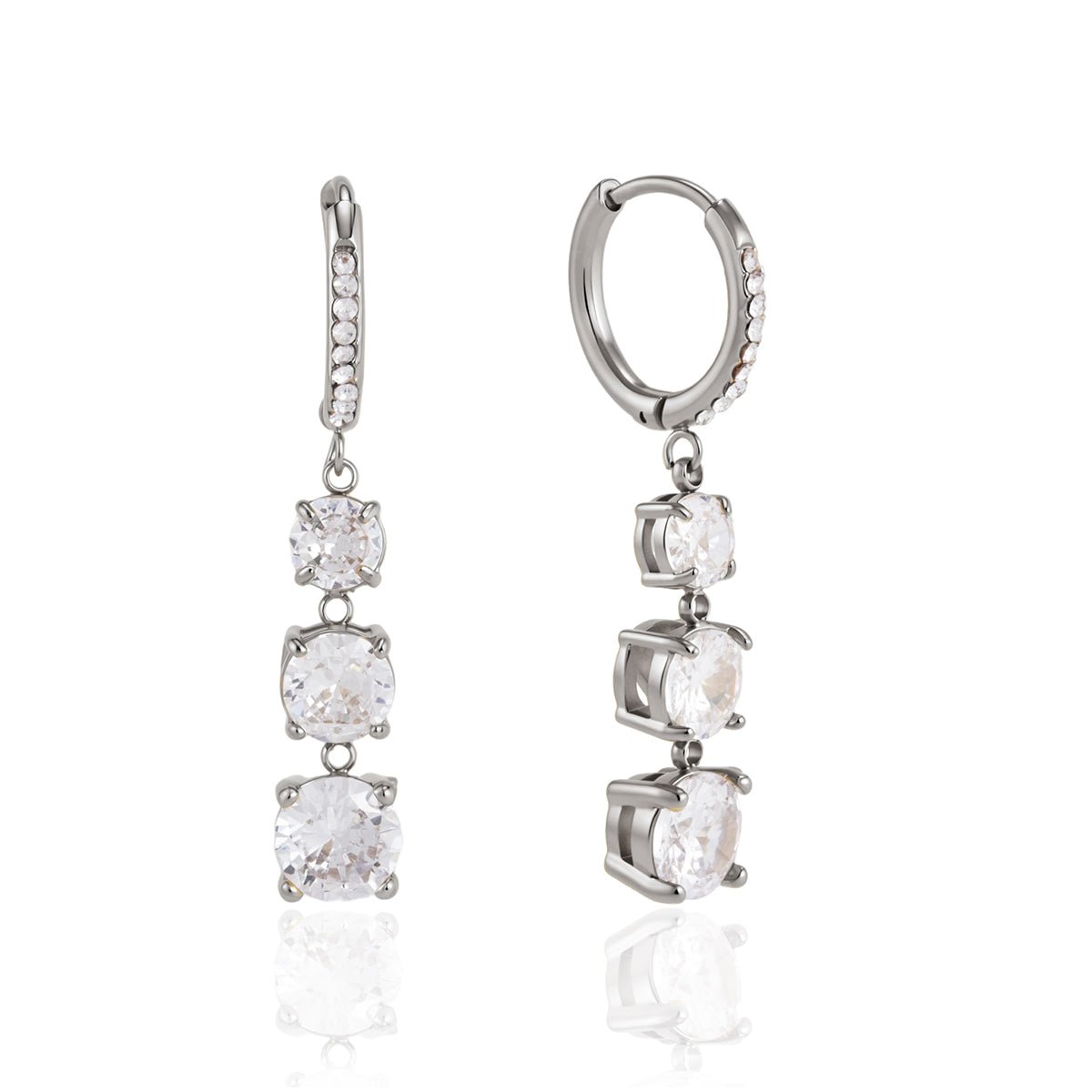 Ivy Silver Huggie Earrings - ILLUSIVE JEWELS