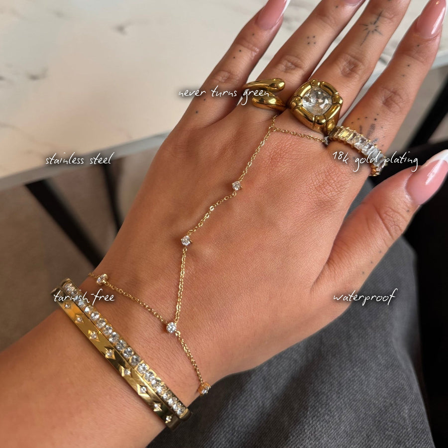 Ivy Gold Hand Chain — features