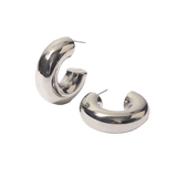 Luna Silver Hoops - ILLUSIVE JEWELS
