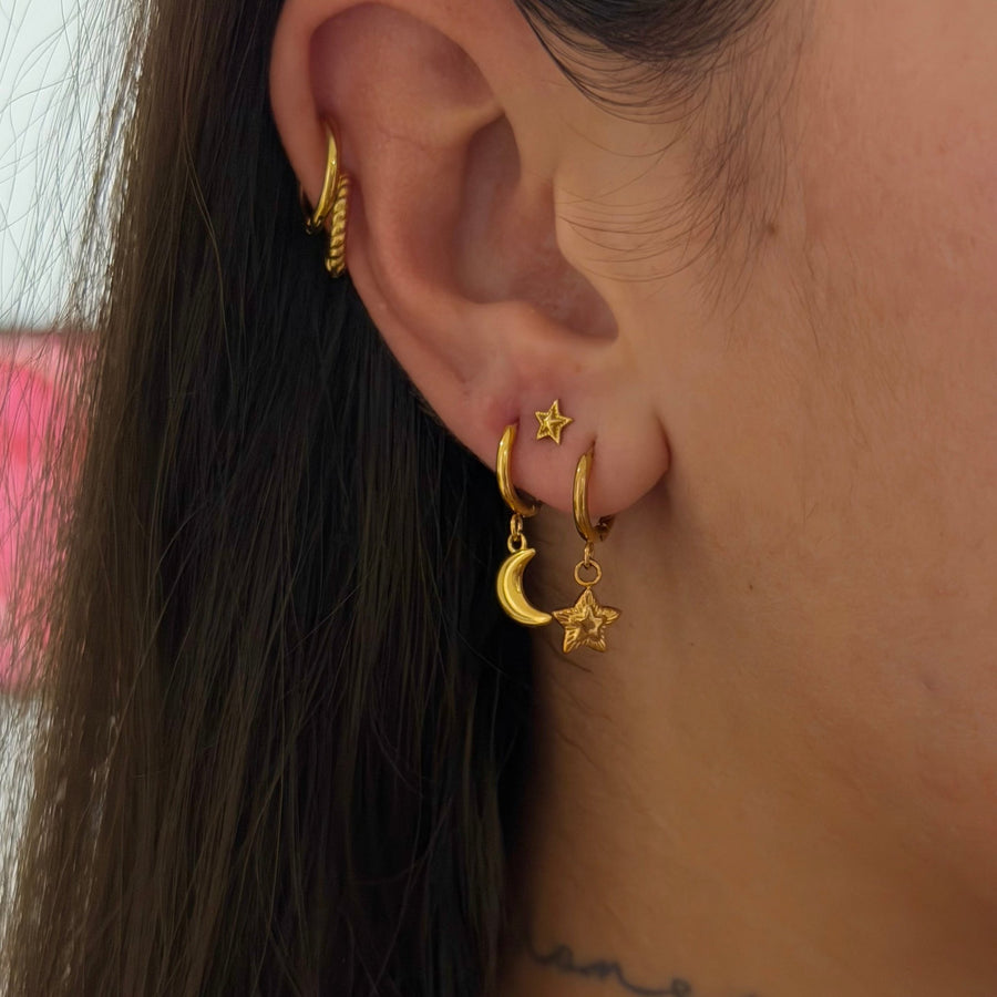 Lunar Huggie Earrings Set