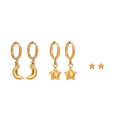 Lunar Huggie Earrings Set - ILLUSIVE JEWELS USA