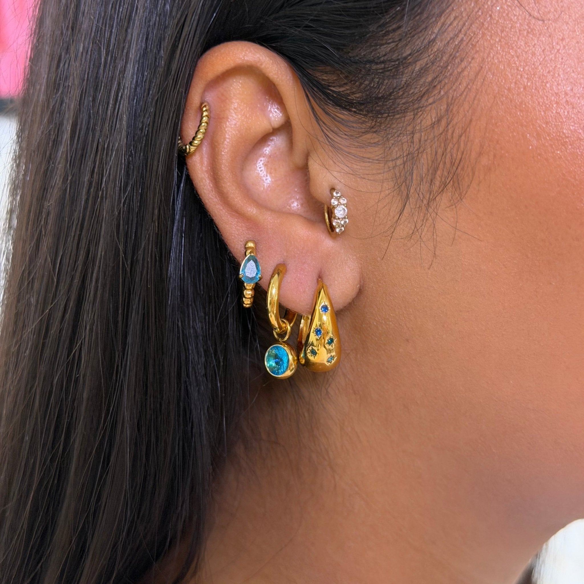 Lyra Blue Hoop Earrings - ILLUSIVE JEWELS