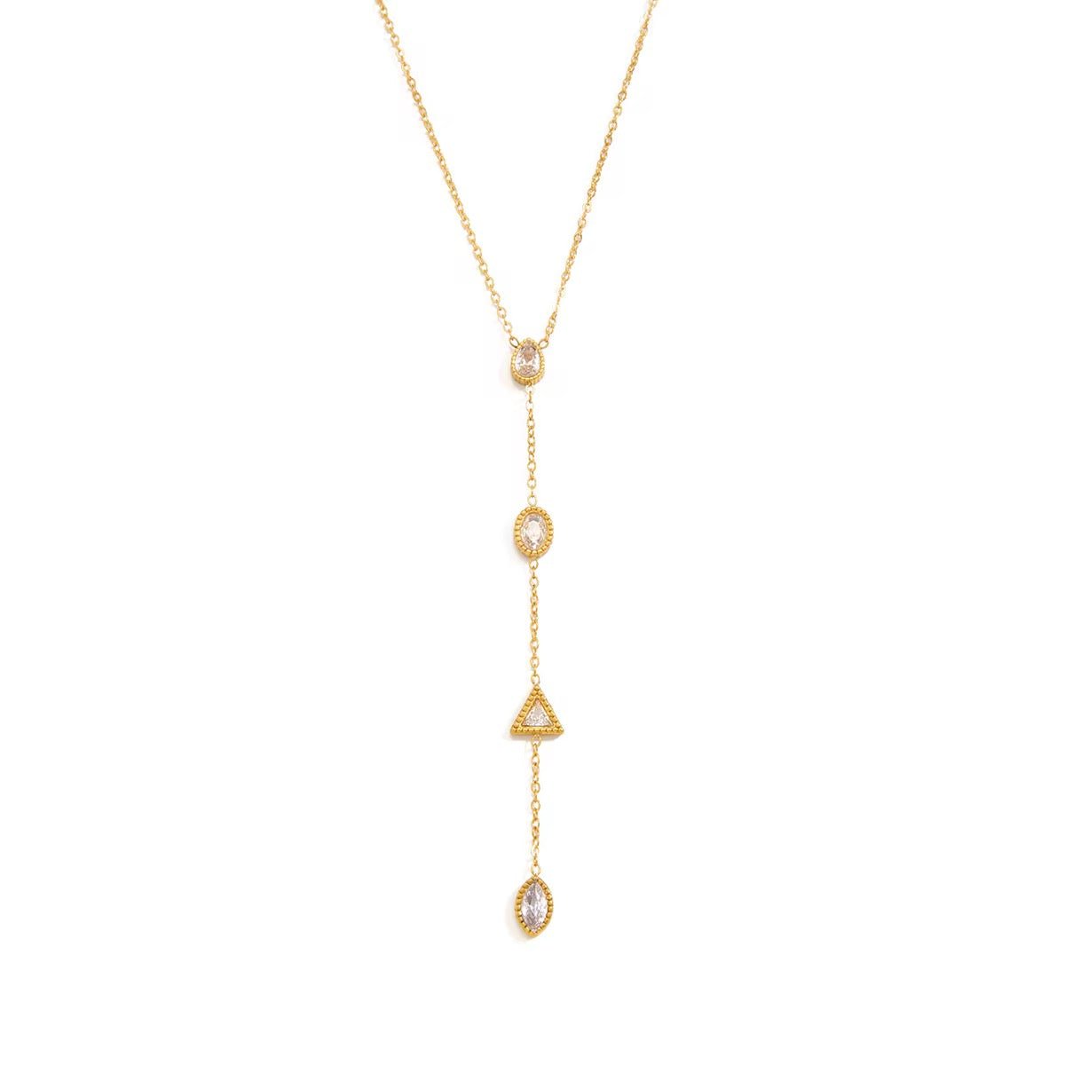 Maeva Dangling Gemstone Necklace - ILLUSIVE JEWELS