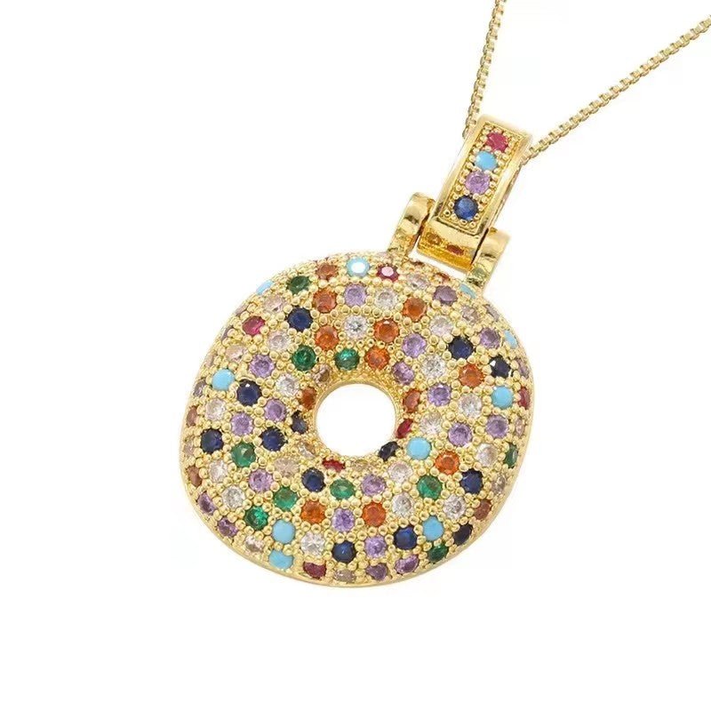 Multicolour Icy Bubble Letter Inital Necklace - ILLUSIVE JEWELS