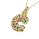 Multicolour Icy Bubble Letter Inital Necklace - ILLUSIVE JEWELS