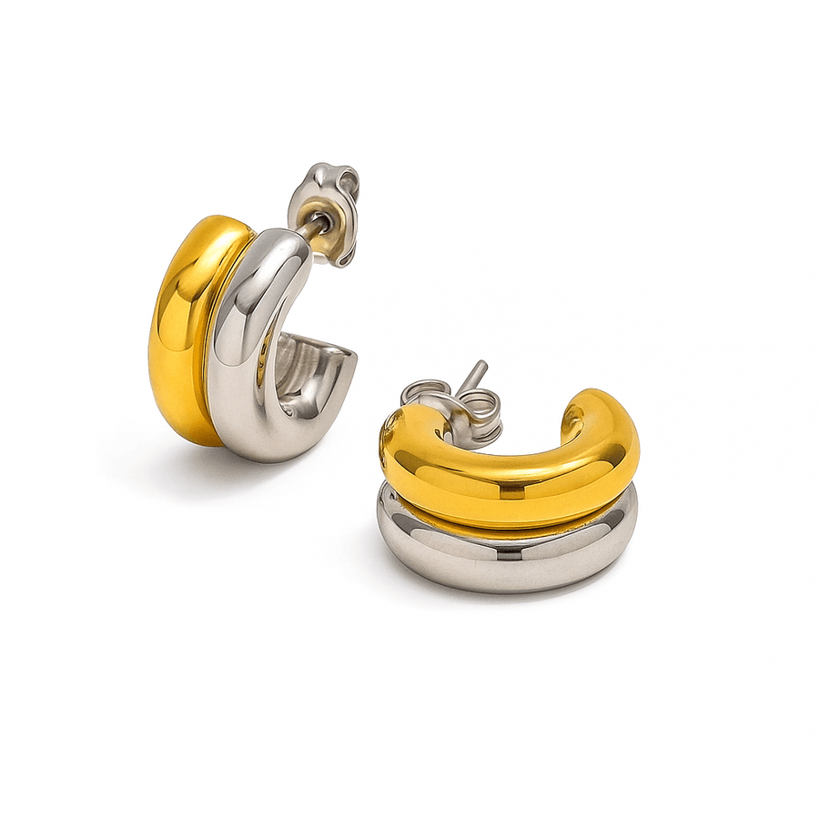 Nola Mixed Metal Hoop Earrings
