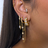 Nova Gold Dangling Huggie Earrings - ILLUSIVE JEWELS