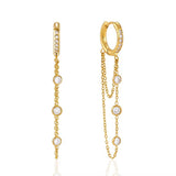 Nova Gold Dangling Huggie Earrings - ILLUSIVE JEWELS