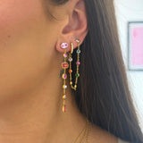 Nova Rainbow Gold Huggie Earring Studs - ILLUSIVE JEWELS