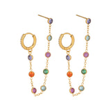 Nova Rainbow Gold Huggie Earring Studs - ILLUSIVE JEWELS