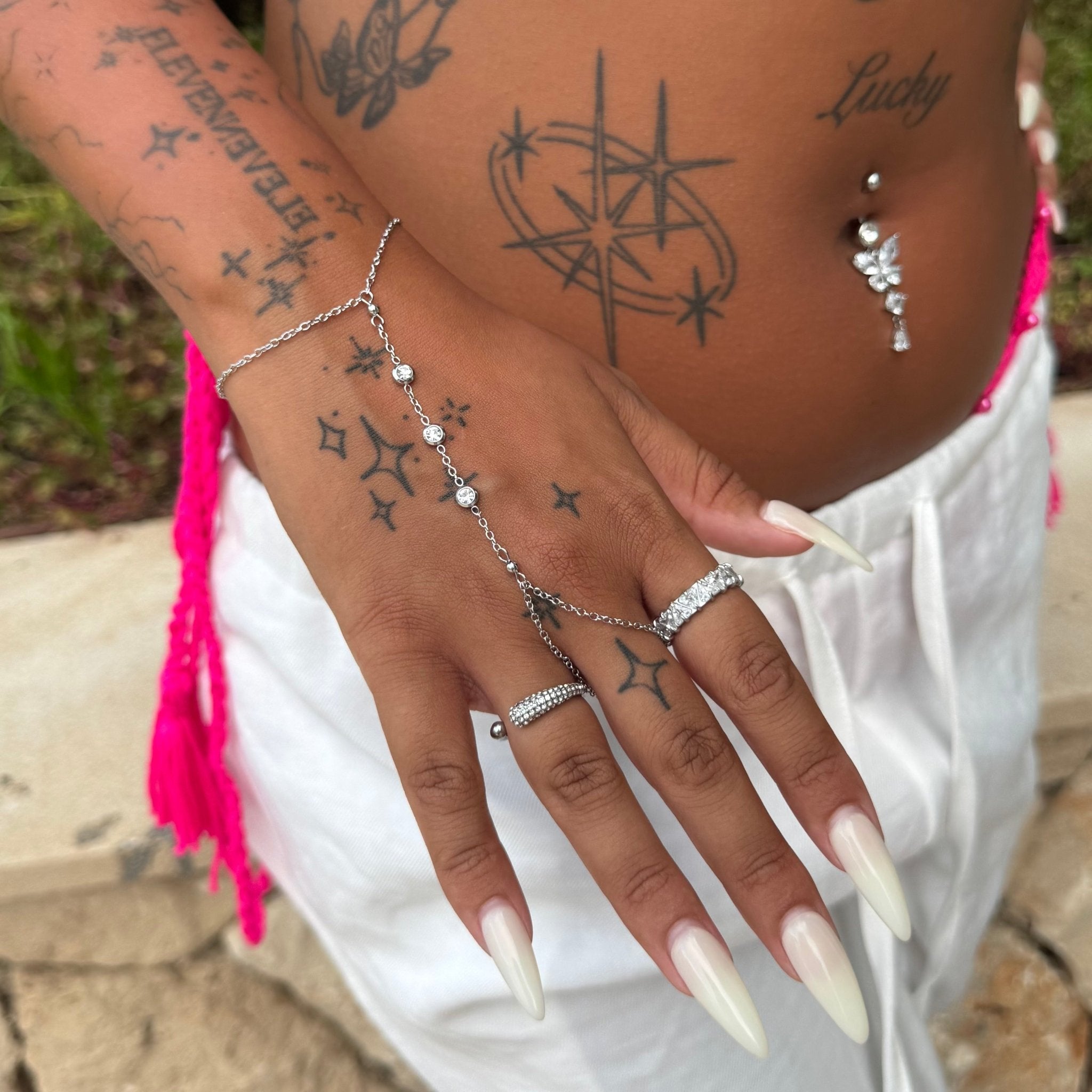 Nova Silver Hand Chain - ILLUSIVE JEWELS