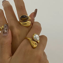 Pearl Chunky Gold Ring
