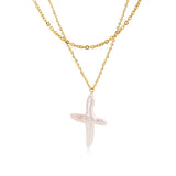 Pearl Cross Layered Necklace - ILLUSIVE JEWELS