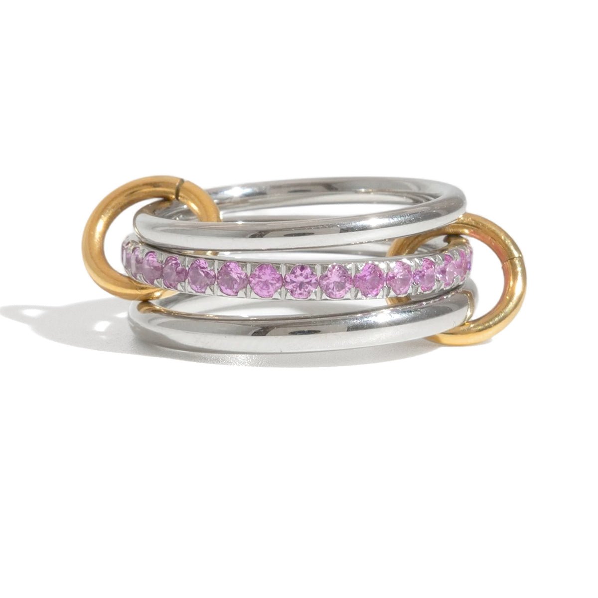 Pink Mixed Metal Stack It Ring - ILLUSIVE JEWELS