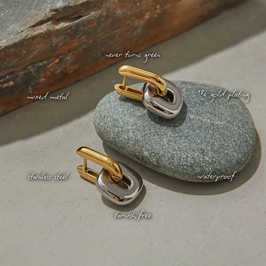 Reagan Mixed Metal Link Earrings — features