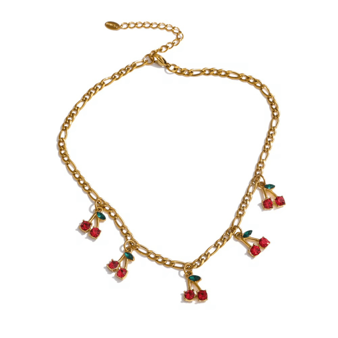 Red Cherry Charm Necklace - ILLUSIVE JEWELS