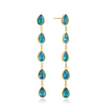 Romy Blue Dangling Stud Earrings - ILLUSIVE JEWELS