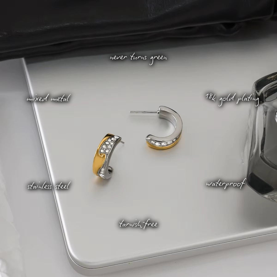 Sage Mixed Metal Hoops — features