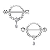 Silver Circle Nipple Bars - ILLUSIVE JEWELS