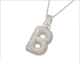 Silver Icy Bubble Letter Initial Necklace - ILLUSIVE JEWELS