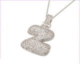 Silver Icy Bubble Letter Initial Necklace - ILLUSIVE JEWELS