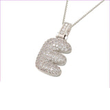 Silver Icy Bubble Letter Initial Necklace - ILLUSIVE JEWELS