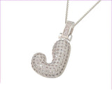 Silver Icy Bubble Letter Initial Necklace - ILLUSIVE JEWELS