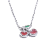 Silver Red Cherry Necklace - ILLUSIVE JEWELS