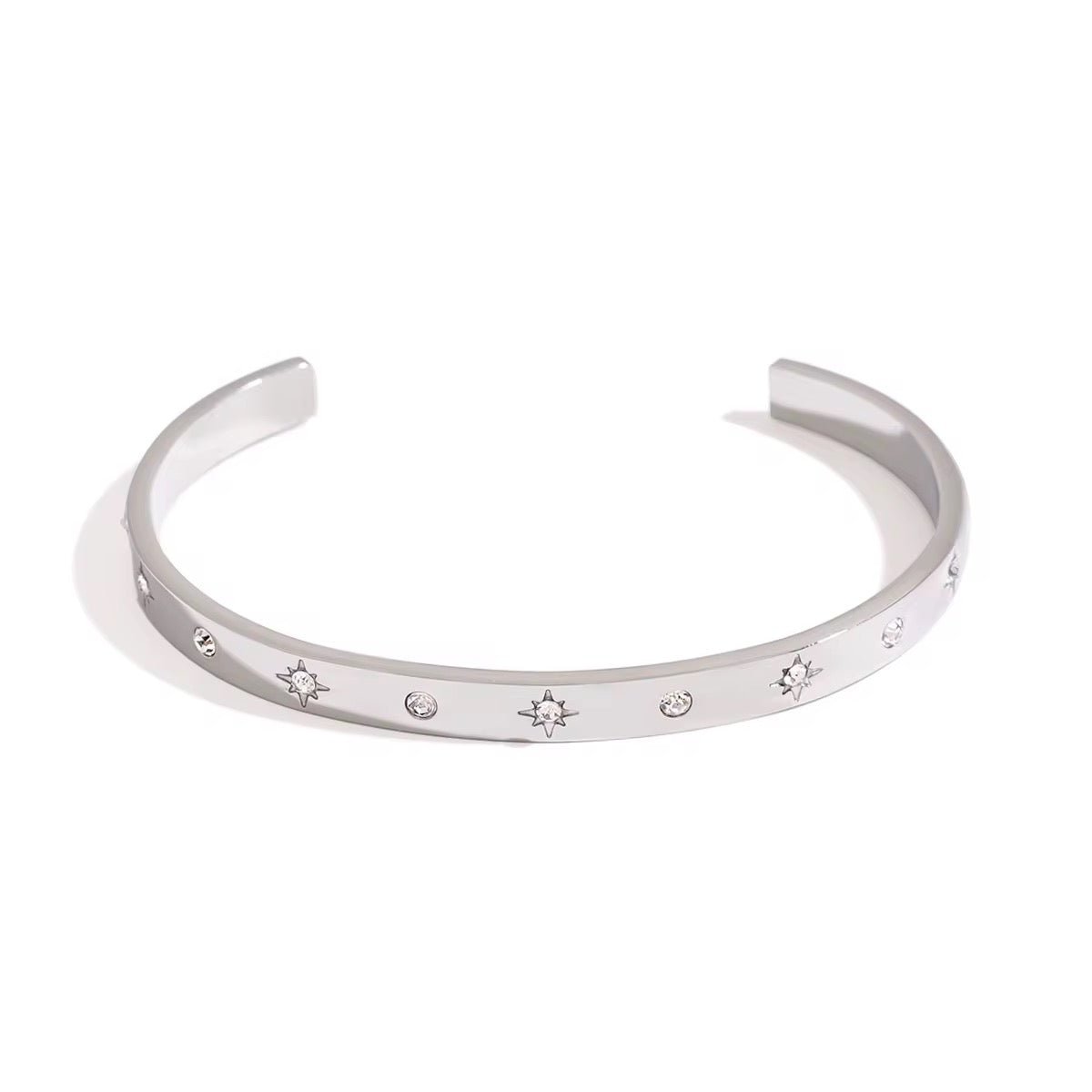 Silver Shooting Star Bangle - ILLUSIVE JEWELS