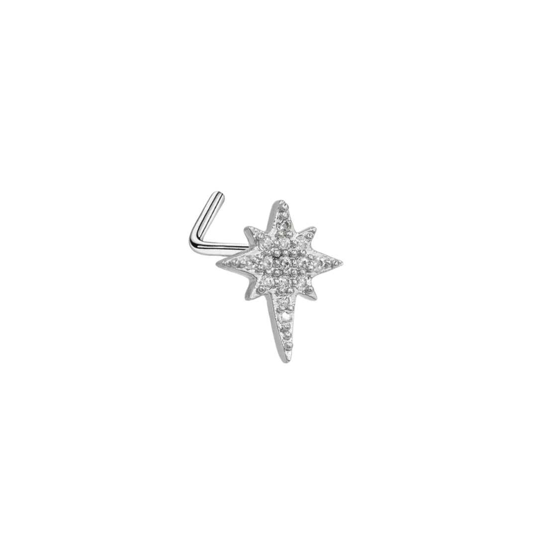Silver Shooting Star Nose Stud - ILLUSIVE JEWELS