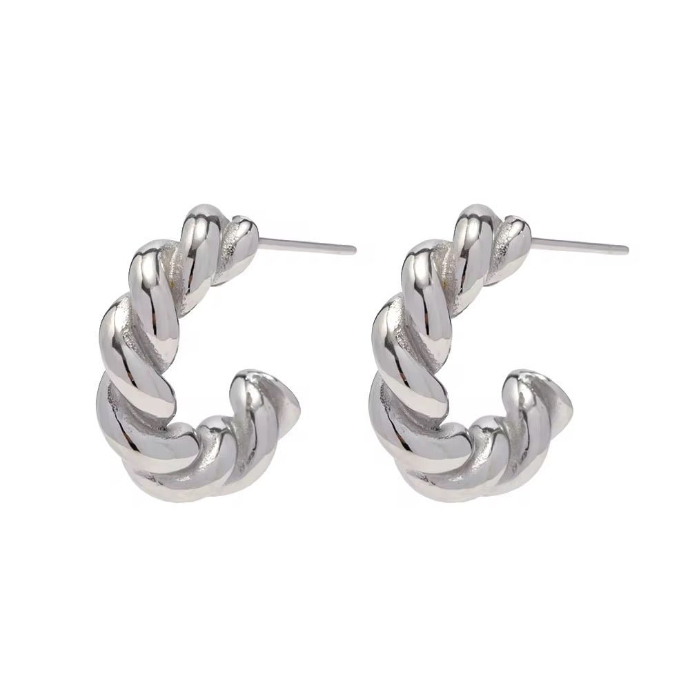 Silver Twist Earrings - ILLUSIVE JEWELS