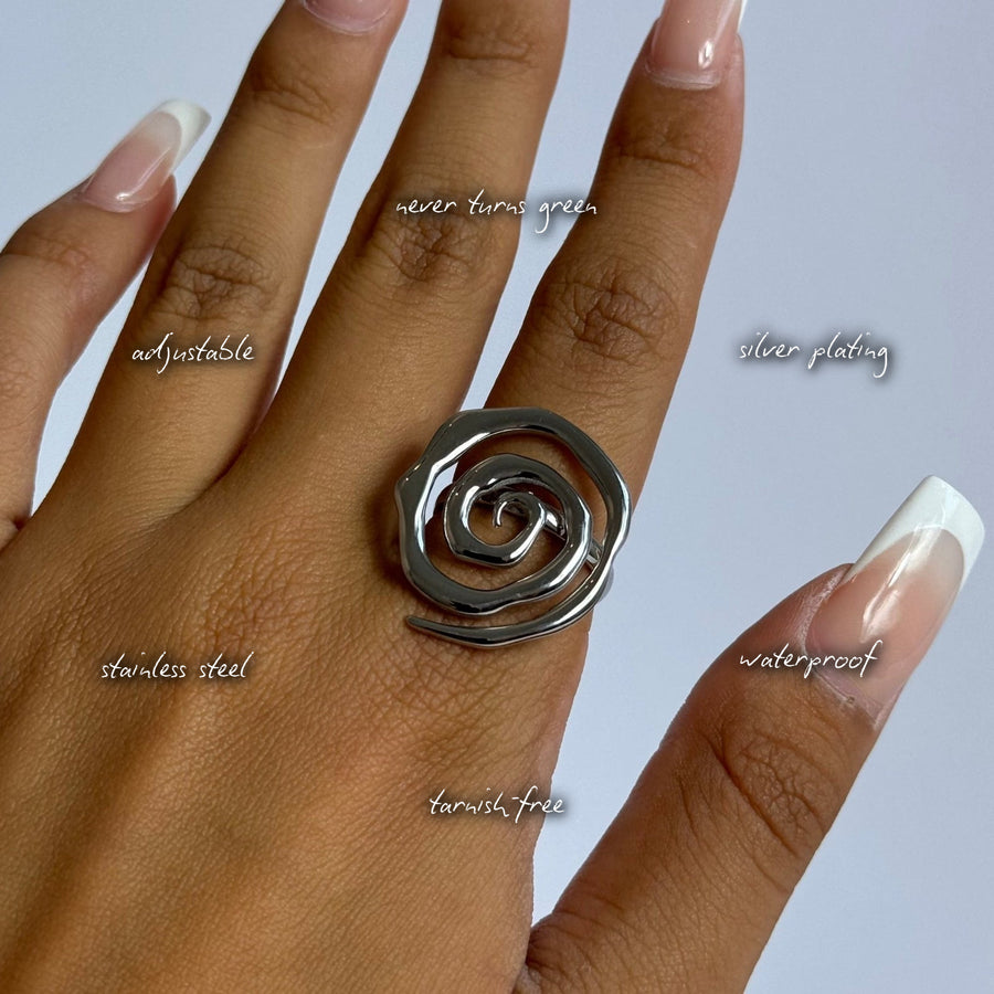 Silver Spiral Ring — features