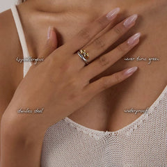 Silver with Gold Hearts Ring — features