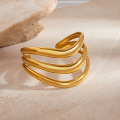 Soleia Gold Cuff Bracelet - ILLUSIVE JEWELS USA
