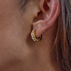 Sutton Baguette Hoops - ILLUSIVE JEWELS USA