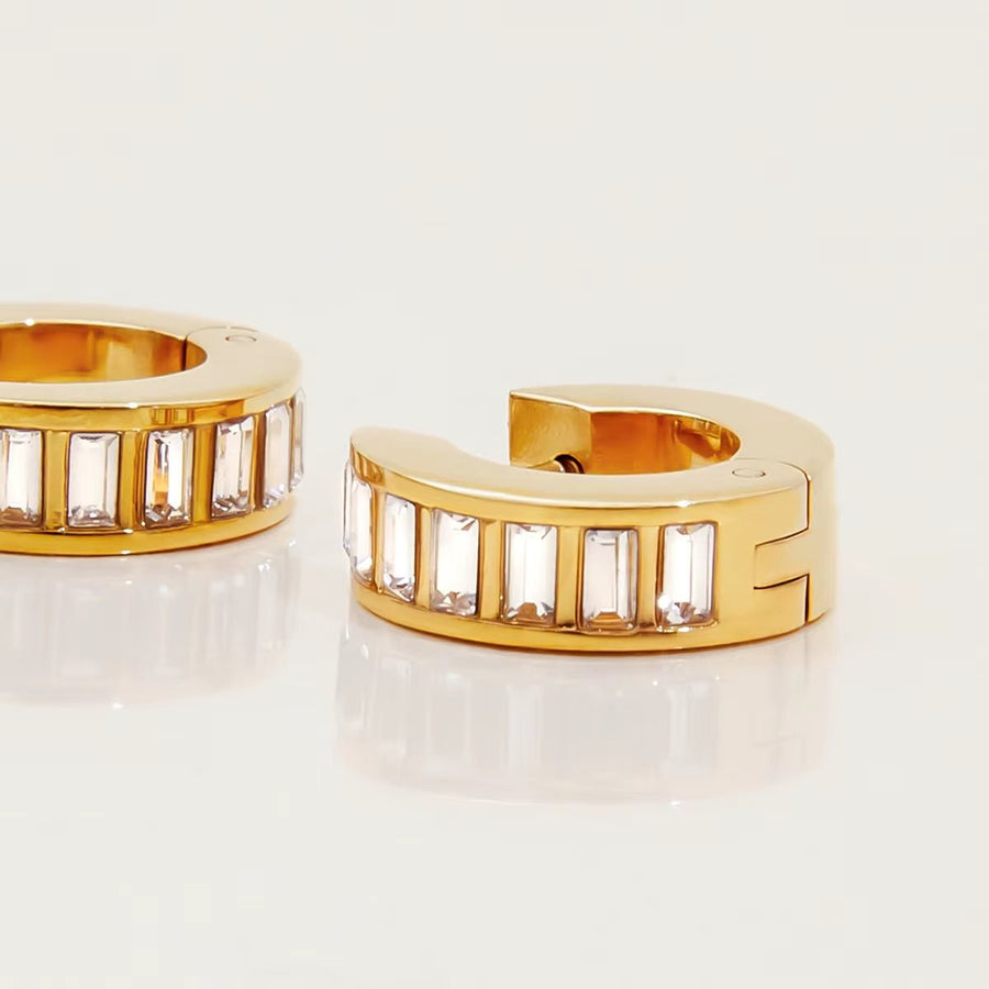 Sutton Baguette Hoops - ILLUSIVE JEWELS USA